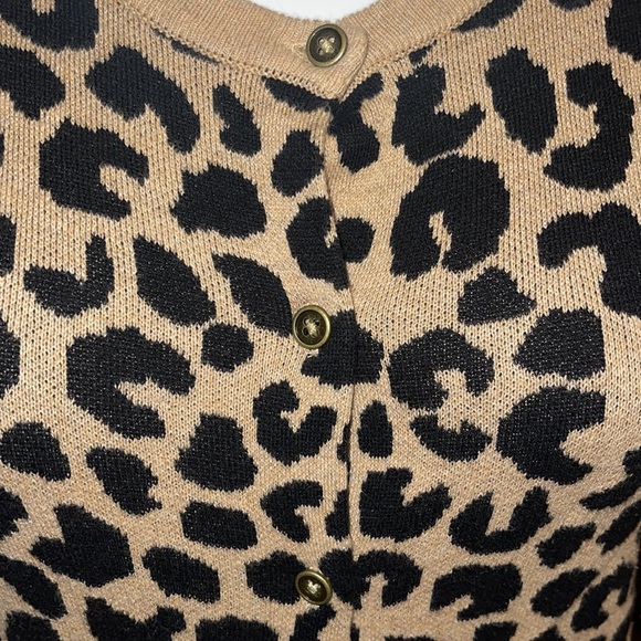 Animal print button-down cardigan, size extra small - Picture 2 of 4